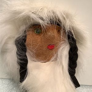 New vintage Inuk rabbit fur doll